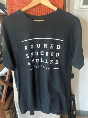 Gildan Black Short-Sleeve Tee with White Poured Shucked & Pulled Print